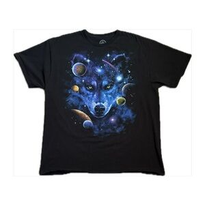 Vintage Black Wolf Graphic Men's T-Shirt